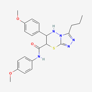 molecular formula C22H25N5O3S B11393771 N,6-bis(4-methoxyphenyl)-3-propyl-6,7-dihydro-5H-[1,2,4]triazolo[3,4-b][1,3,4]thiadiazine-7-carboxamide 