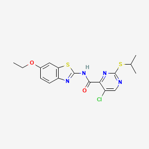 5-chloro-N-(6-ethoxy-1,3-benzothiazol-2-yl)-2-(propan-2-ylsulfanyl)pyrimidine-4-carboxamide