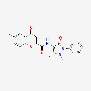 N-(1,5-dimethyl-3-oxo-2-phenyl-2,3-dihydro-1H-pyrazol-4-yl)-6-methyl-4-oxo-4H-chromene-2-carboxamide