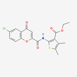 molecular formula C19H16ClNO5S B11393836 ethyl 2-{[(6-chloro-4-oxo-4H-chromen-2-yl)carbonyl]amino}-4,5-dimethylthiophene-3-carboxylate 