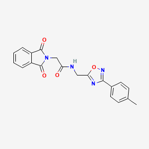 molecular formula C20H16N4O4 B11393858 2-(1,3-dioxo-1,3-dihydro-2H-isoindol-2-yl)-N-{[3-(4-methylphenyl)-1,2,4-oxadiazol-5-yl]methyl}acetamide 