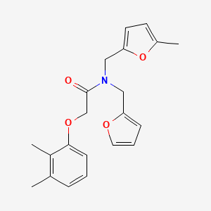 molecular formula C21H23NO4 B11393881 2-(2,3-dimethylphenoxy)-N-(furan-2-ylmethyl)-N-[(5-methylfuran-2-yl)methyl]acetamide 