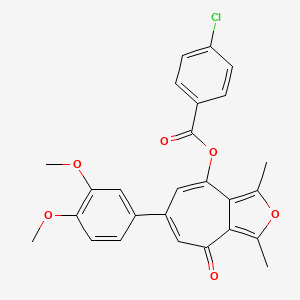 6-(3,4-dimethoxyphenyl)-1,3-dimethyl-4-oxo-4H-cyclohepta[c]furan-8-yl 4-chlorobenzoate