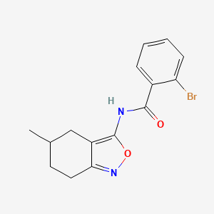 molecular formula C15H15BrN2O2 B11393928 2-bromo-N-(5-methyl-4,5,6,7-tetrahydro-2,1-benzoxazol-3-yl)benzamide 