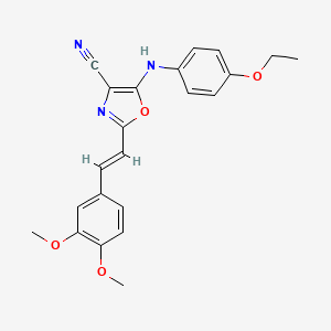 2-[(E)-2-(3,4-dimethoxyphenyl)ethenyl]-5-[(4-ethoxyphenyl)amino]-1,3-oxazole-4-carbonitrile