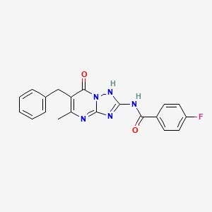 N-(6-benzyl-5-methyl-7-oxo-4,7-dihydro[1,2,4]triazolo[1,5-a]pyrimidin-2-yl)-4-fluorobenzamide