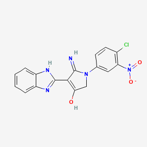 5-Amino-4-(1H-1,3-benzodiazol-2-YL)-1-(4-chloro-3-nitrophenyl)-2,3-dihydro-1H-pyrrol-3-one