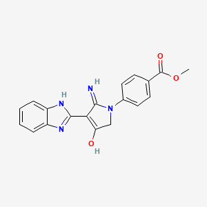 molecular formula C19H16N4O3 B11394025 methyl 4-[5-amino-4-(1H-benzimidazol-2-yl)-3-oxo-2,3-dihydro-1H-pyrrol-1-yl]benzoate 