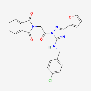 molecular formula C23H16ClN5O4 B11394040 2-(2-{5-[(4-chlorobenzyl)amino]-3-(furan-2-yl)-1H-1,2,4-triazol-1-yl}-2-oxoethyl)-1H-isoindole-1,3(2H)-dione 