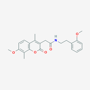 molecular formula C23H25NO5 B11394046 2-(7-methoxy-4,8-dimethyl-2-oxo-2H-chromen-3-yl)-N-[2-(2-methoxyphenyl)ethyl]acetamide 