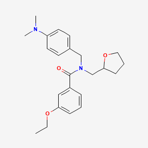 molecular formula C23H30N2O3 B11394055 N-[4-(dimethylamino)benzyl]-3-ethoxy-N-(tetrahydrofuran-2-ylmethyl)benzamide 