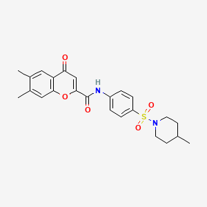 6,7-dimethyl-N-{4-[(4-methylpiperidin-1-yl)sulfonyl]phenyl}-4-oxo-4H-chromene-2-carboxamide