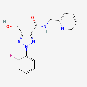 molecular formula C16H14FN5O2 B11394073 2-(2-fluorophenyl)-5-(hydroxymethyl)-N-(pyridin-2-ylmethyl)-2H-1,2,3-triazole-4-carboxamide 