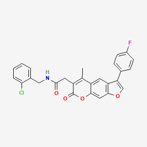 N-(2-chlorobenzyl)-2-[3-(4-fluorophenyl)-5-methyl-7-oxo-7H-furo[3,2-g]chromen-6-yl]acetamide