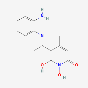 molecular formula C14H15N3O3 B1139409 5-[1-[(2-氨基苯基)亚胺]乙基]-1,6-二羟基-4-甲基-2(1H)-吡啶酮 CAS No. 345893-91-6