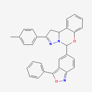 molecular formula C30H23N3O2 B11394093 2-(4-Methylphenyl)-5-(3-phenyl-2,1-benzoxazol-5-yl)-1,10b-dihydropyrazolo[1,5-c][1,3]benzoxazine 