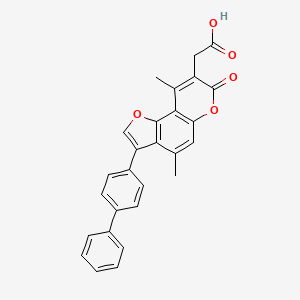 [3-(biphenyl-4-yl)-4,9-dimethyl-7-oxo-7H-furo[2,3-f]chromen-8-yl]acetic acid