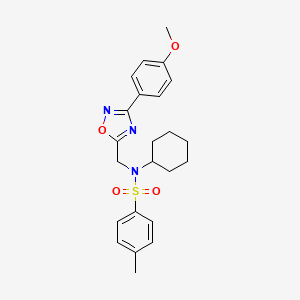 molecular formula C23H27N3O4S B11394143 N-cyclohexyl-N-{[3-(4-methoxyphenyl)-1,2,4-oxadiazol-5-yl]methyl}-4-methylbenzenesulfonamide 