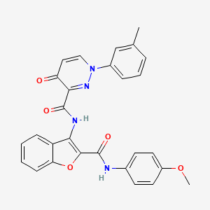 molecular formula C28H22N4O5 B11394185 N-{2-[(4-methoxyphenyl)carbamoyl]-1-benzofuran-3-yl}-1-(3-methylphenyl)-4-oxo-1,4-dihydropyridazine-3-carboxamide 