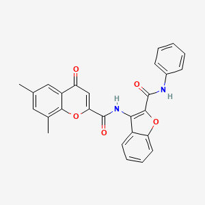 molecular formula C27H20N2O5 B11394188 6,8-dimethyl-4-oxo-N-[2-(phenylcarbamoyl)-1-benzofuran-3-yl]-4H-chromene-2-carboxamide 