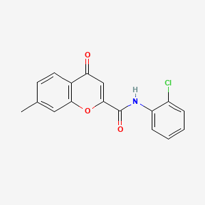 molecular formula C17H12ClNO3 B11394194 N-(2-chlorophenyl)-7-methyl-4-oxo-4H-chromene-2-carboxamide 