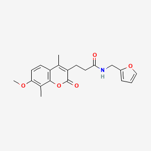 molecular formula C20H21NO5 B11394196 N-(furan-2-ylmethyl)-3-(7-methoxy-4,8-dimethyl-2-oxo-2H-chromen-3-yl)propanamide 