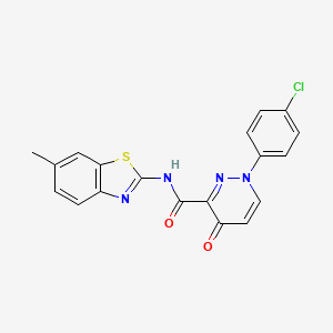 molecular formula C19H13ClN4O2S B11394204 1-(4-chlorophenyl)-N-(6-methyl-1,3-benzothiazol-2-yl)-4-oxo-1,4-dihydropyridazine-3-carboxamide 