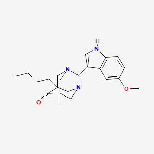 molecular formula C22H29N3O2 B11394236 5-butyl-2-(5-methoxy-1H-indol-3-yl)-7-methyl-1,3-diazatricyclo[3.3.1.1~3,7~]decan-6-one 