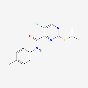 molecular formula C15H16ClN3OS B11394258 5-chloro-N-(4-methylphenyl)-2-(propan-2-ylsulfanyl)pyrimidine-4-carboxamide 