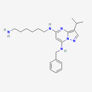 molecular formula C22H32N6 B1139426 5-N-(6-氨基己基)-7-N-苄基-3-丙-2-基吡唑并[1,5-a]嘧啶-5,7-二胺 CAS No. 1092443-52-1