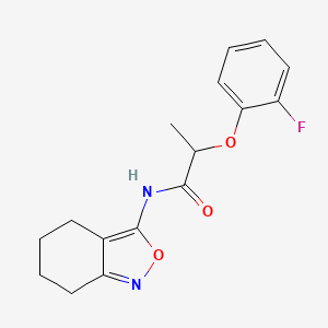 molecular formula C16H17FN2O3 B11394277 2-(2-fluorophenoxy)-N-(4,5,6,7-tetrahydro-2,1-benzoxazol-3-yl)propanamide 