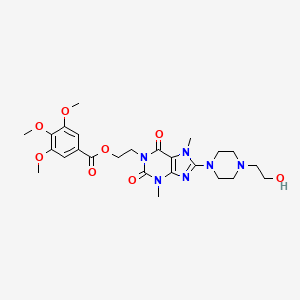 2-{8-[4-(2-hydroxyethyl)piperazin-1-yl]-3,7-dimethyl-2,6-dioxo-2,3,6,7-tetrahydro-1H-purin-1-yl}ethyl 3,4,5-trimethoxybenzoate