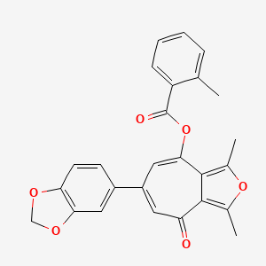 6-(1,3-benzodioxol-5-yl)-1,3-dimethyl-4-oxo-4H-cyclohepta[c]furan-8-yl 2-methylbenzoate