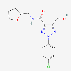 molecular formula C15H17ClN4O3 B11394287 2-(4-chlorophenyl)-5-(hydroxymethyl)-N-(tetrahydrofuran-2-ylmethyl)-2H-1,2,3-triazole-4-carboxamide 