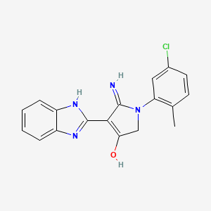 molecular formula C18H15ClN4O B11394297 5-Amino-4-(1H-1,3-benzodiazol-2-YL)-1-(5-chloro-2-methylphenyl)-2,3-dihydro-1H-pyrrol-3-one 