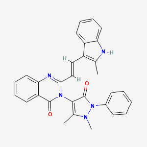 3-(1,5-dimethyl-3-oxo-2-phenyl-2,3-dihydro-1H-pyrazol-4-yl)-2-[(E)-2-(2-methyl-1H-indol-3-yl)ethenyl]quinazolin-4(3H)-one