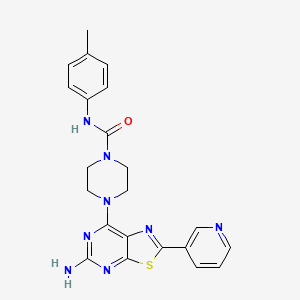 4-(5-Amino-2-(pyridin-3-yl)thiazolo[5,4-d]pyrimidin-7-yl)-N-(p-tolyl)piperazine-1-carboxamide