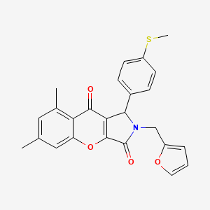 molecular formula C25H21NO4S B11394320 2-(Furan-2-ylmethyl)-6,8-dimethyl-1-[4-(methylsulfanyl)phenyl]-1,2-dihydrochromeno[2,3-c]pyrrole-3,9-dione 