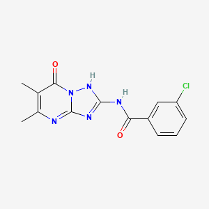 3-chloro-N-(7-hydroxy-5,6-dimethyl[1,2,4]triazolo[1,5-a]pyrimidin-2-yl)benzamide