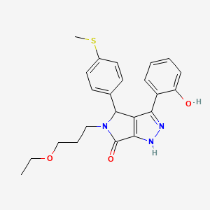 molecular formula C23H25N3O3S B11394352 5-(3-ethoxypropyl)-3-(2-hydroxyphenyl)-4-[4-(methylsulfanyl)phenyl]-4,5-dihydropyrrolo[3,4-c]pyrazol-6(1H)-one 