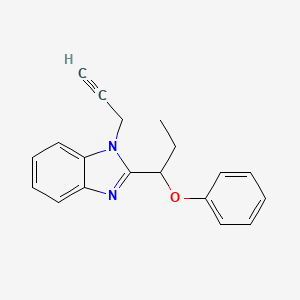 molecular formula C19H18N2O B11394354 2-(1-phenoxypropyl)-1-(prop-2-yn-1-yl)-1H-benzimidazole 