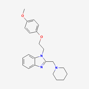 molecular formula C22H27N3O2 B11394357 1-[2-(4-methoxyphenoxy)ethyl]-2-(piperidin-1-ylmethyl)-1H-benzimidazole 