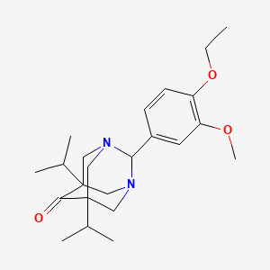 2-(4-Ethoxy-3-methoxyphenyl)-5,7-diisopropyl-1,3-diazatricyclo[3.3.1.1~3,7~]decan-6-one