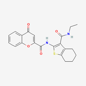 molecular formula C21H20N2O4S B11394380 N-[3-(ethylcarbamoyl)-4,5,6,7-tetrahydro-1-benzothiophen-2-yl]-4-oxo-4H-chromene-2-carboxamide 