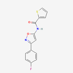 molecular formula C14H9FN2O2S B11394412 N-[3-(4-fluorophenyl)-1,2-oxazol-5-yl]thiophene-2-carboxamide 