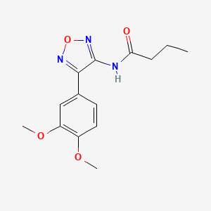 molecular formula C14H17N3O4 B11394413 N-[4-(3,4-dimethoxyphenyl)-1,2,5-oxadiazol-3-yl]butanamide 