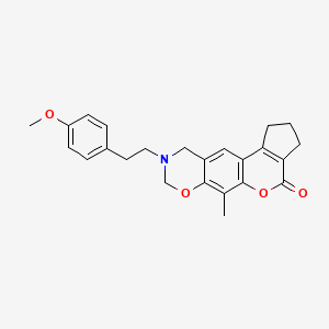 9-[2-(4-methoxyphenyl)ethyl]-6-methyl-2,3,9,10-tetrahydro-8H-cyclopenta[3,4]chromeno[6,7-e][1,3]oxazin-4(1H)-one