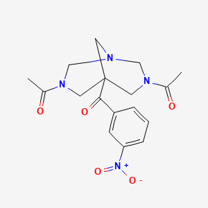 1-[7-Acetyl-5-(3-nitrobenzoyl)-1,3,7-triazabicyclo[3.3.1]nonan-3-YL]ethan-1-one