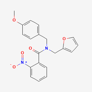 molecular formula C20H18N2O5 B11394477 N-(furan-2-ylmethyl)-N-(4-methoxybenzyl)-2-nitrobenzamide 