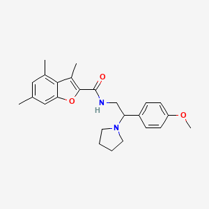 N-[2-(4-methoxyphenyl)-2-(pyrrolidin-1-yl)ethyl]-3,4,6-trimethyl-1-benzofuran-2-carboxamide